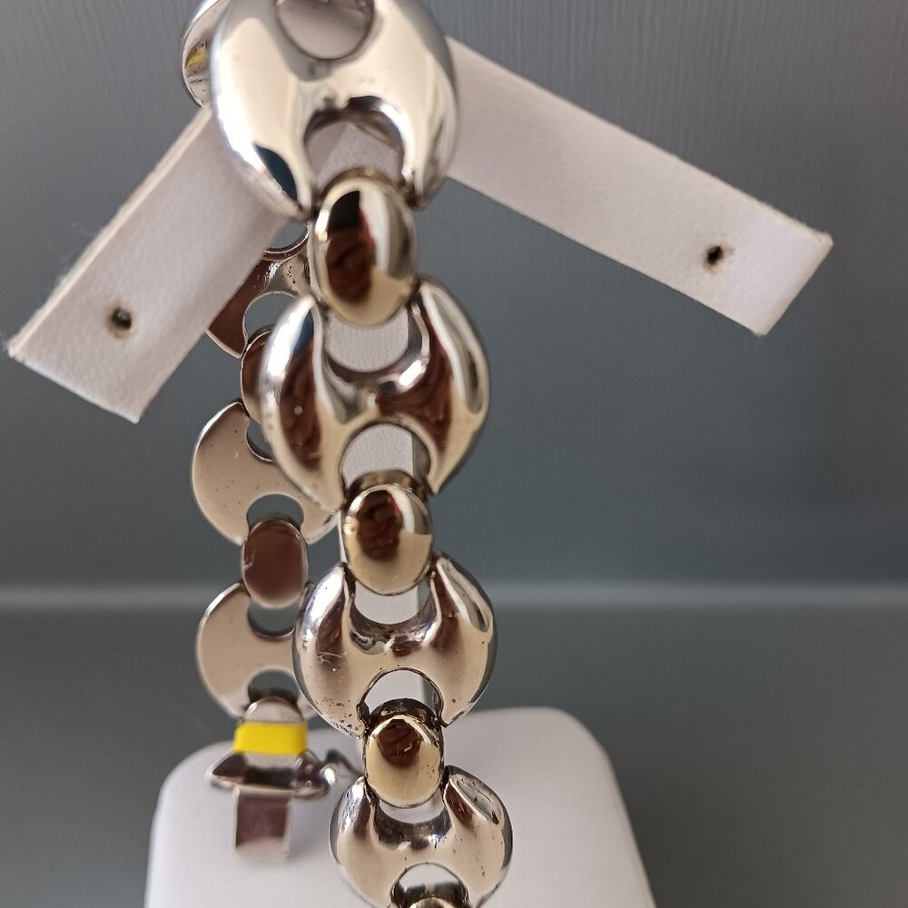 925 Sterling Silver Fancy Italian Design Link Bracelet